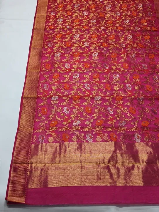 CHANDERI traditional handwoven pure Pattu silk saree  uploaded by WEAVER'S ORIGIN silk and Sarees on 4/19/2023