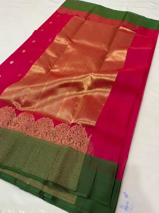 CHANDERI traditional handwoven pure Pattu silk saree  uploaded by WEAVER'S ORIGIN silk and Sarees on 4/19/2023