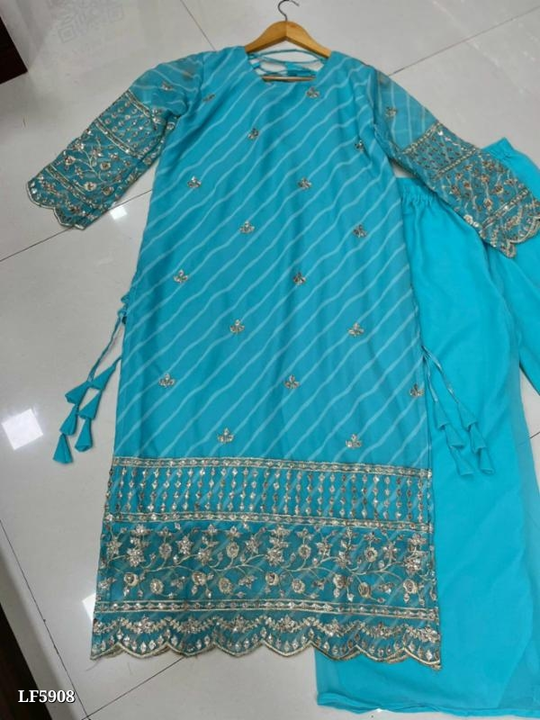 plazo ,kirti with dupatta set uploaded by house of creation (HOC) on 4/19/2023