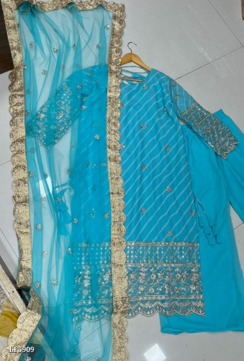 plazo ,kirti with dupatta set uploaded by house of creation (HOC) on 4/19/2023