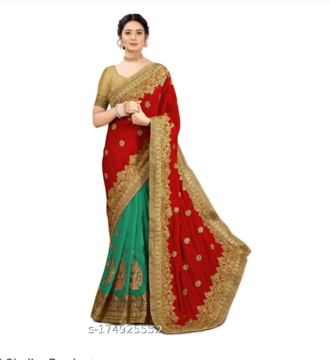 Kedar feb embroidered bollywood silk blend  marriage saree uploaded by STYLISH design on 4/19/2023