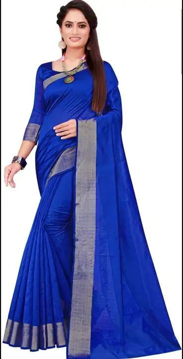 Woman Blue Silk Cotton saree  uploaded by business on 4/19/2023