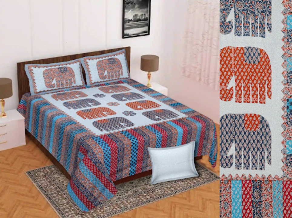 Barmeri Design Bedsheet 108*108 with 2 pillow cover  uploaded by Tulsi home decor on 4/19/2023