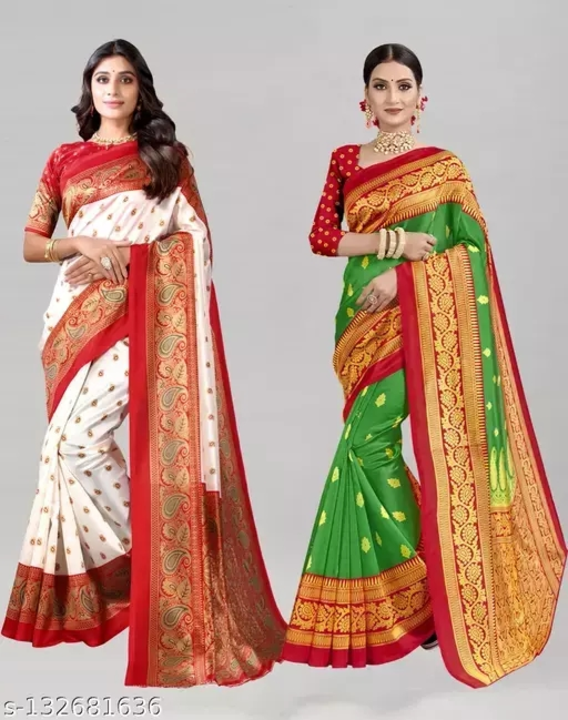 Poly Silk Multicolor Saree With blouse uploaded by business on 4/19/2023