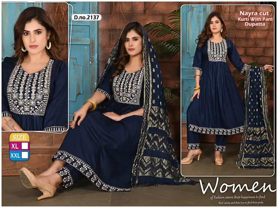 Fancy Front Cut Rayon Stylish Kurti Palazzo Set at Rs.220/Piece in kanpur  offer by Zikra Creation