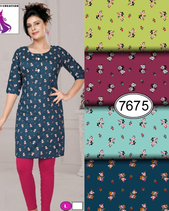 Printed rayon16 k.g 
Full guarantee
With interlock 
Rate :85/_
Size : L,xl
Legnth :38 uploaded by Ridhi Sidhi Creation on 4/19/2023