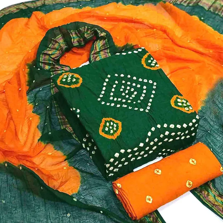 RASMALAI Pure  Satin Cotton Bandhni Dress Materail uploaded by Fatema Fashion on 4/19/2023