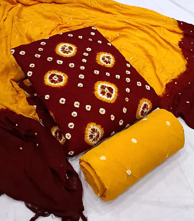 RIWAJ Pure Rayon Bandhni Dress Materail uploaded by Fatema Fashion on 4/19/2023
