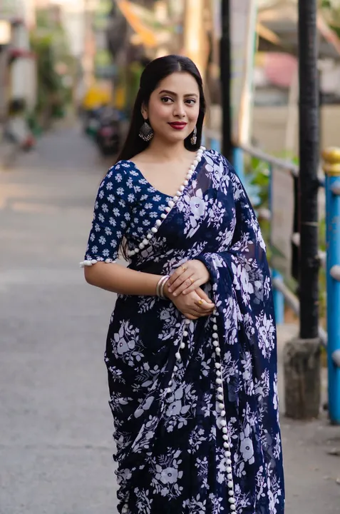Pom-pom saree  uploaded by Shree lady fashion - SLF on 4/19/2023