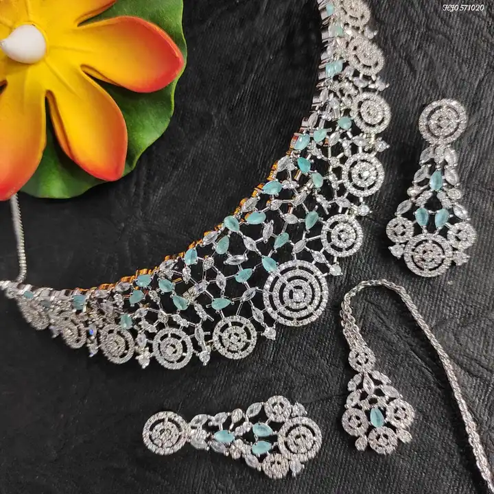 Necklace,earrings & mangtika uploaded by Jewel paradise on 4/19/2023