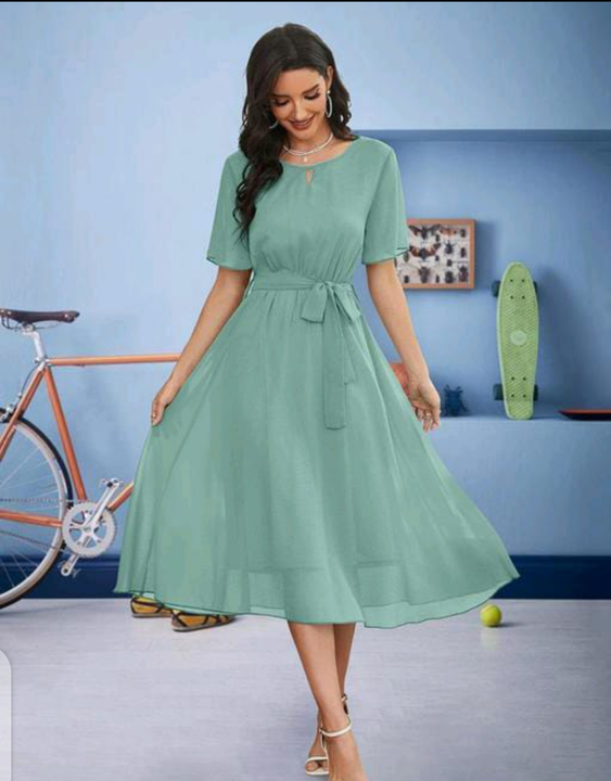 Georgette women dress size-S,M,L,XL uploaded by Bhavya Sales and Marketing on 4/19/2023