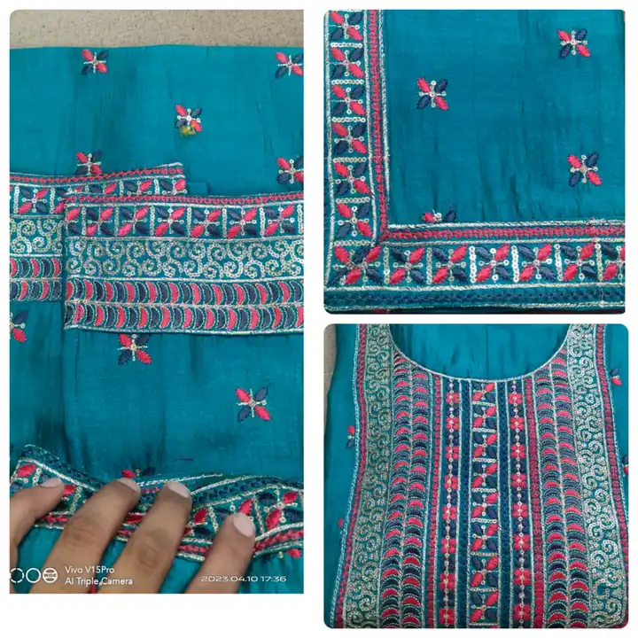 Straight suit,with pent and fancy emrodri dupatta uploaded by Naklank creation on 4/19/2023