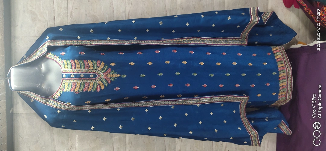 Soft fabric,emrodri suit,with full emrodri dupatta,pent uploaded by Naklank creation on 4/19/2023