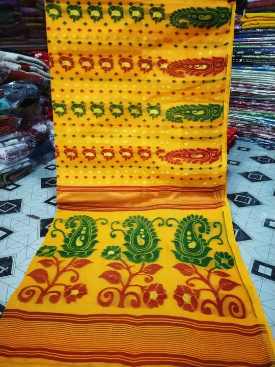 Jamdani tant saree uploaded by Pratima textiles on 4/19/2023