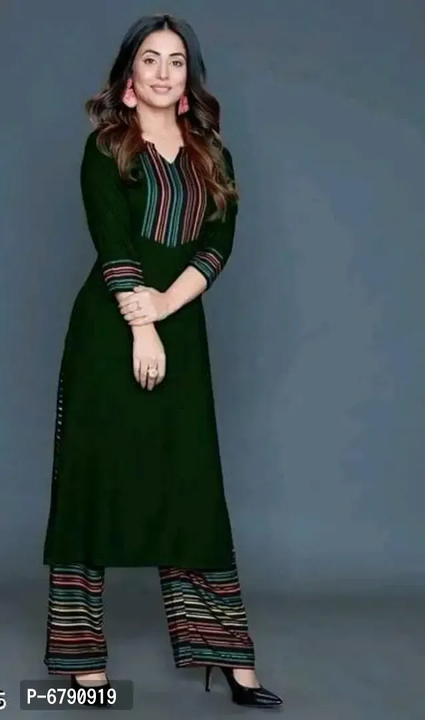 Stylish Rayon Kurti With Pant Set For Women

Size: 
S
M
L
XL
2XL
3XL

 Color:  Green

 Fabric:  Rayo uploaded by wholsale market on 4/20/2023