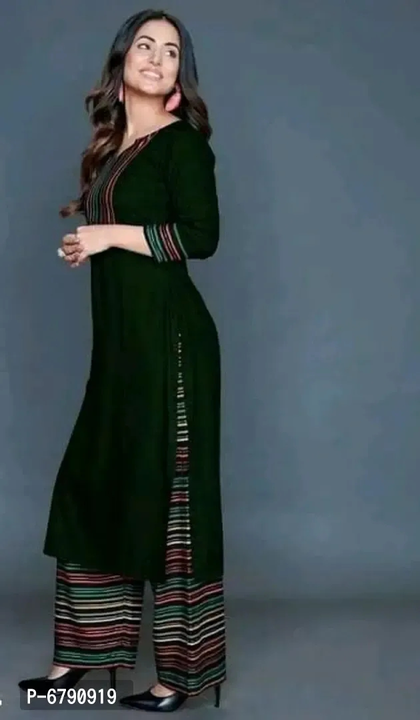 Stylish Rayon Kurti With Pant Set For Women

Size: 
S
M
L
XL
2XL
3XL

 Color:  Green

 Fabric:  Rayo uploaded by wholsale market on 4/20/2023