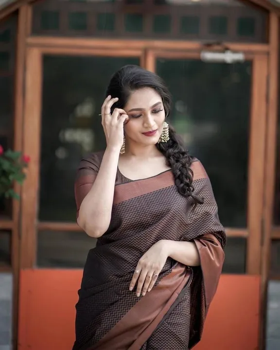 Rich pallu With Allover Golden Zari Weaving Border design saree uploaded by DHANANJAY CREATION  on 4/20/2023