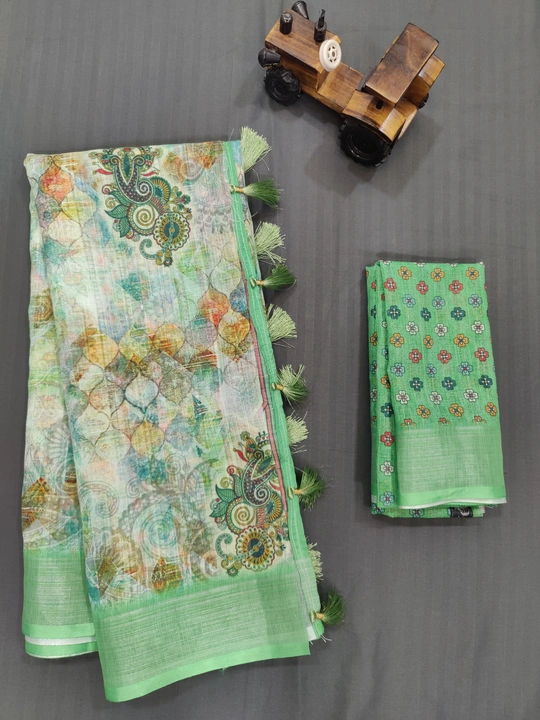 Original Linen saree uploaded by P.D Tex on 4/20/2023