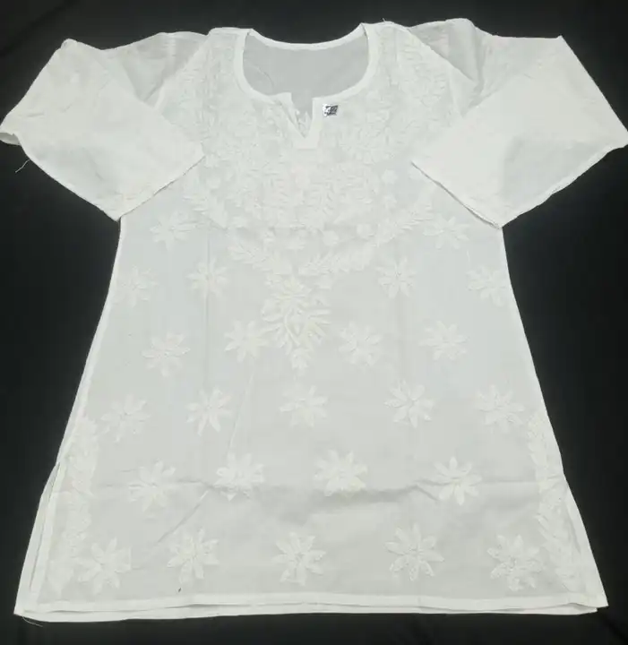 *Lcf* *present* 🎁
Only white 
Pure mal shoft cotton
Anchor thread top short uploaded by Lcf crafts (lucknow Chikan factory) on 4/20/2023