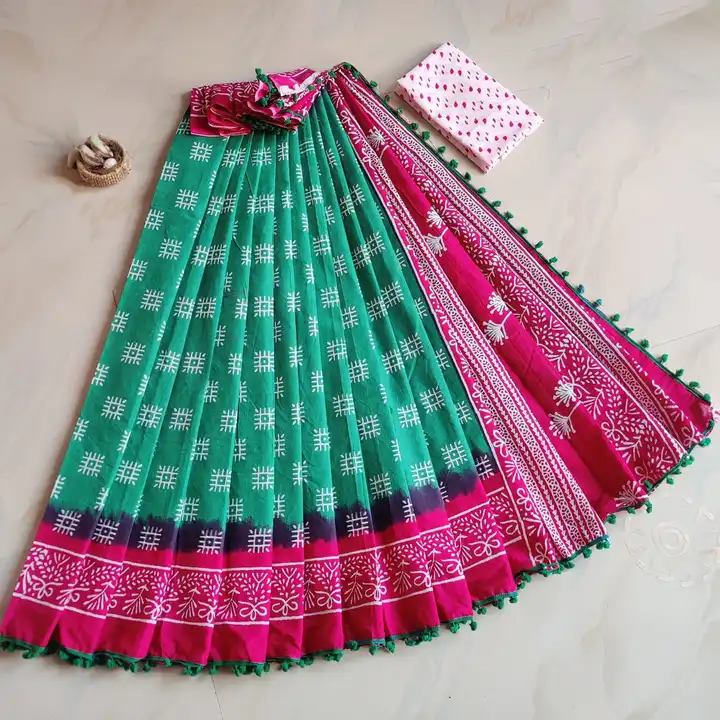  New collection 💯LETEST PrintedCotton mulmul sarees with blouse 
All saree with same blouse 

 uploaded by BAGRU COTTON HANDICRAFT  on 4/20/2023