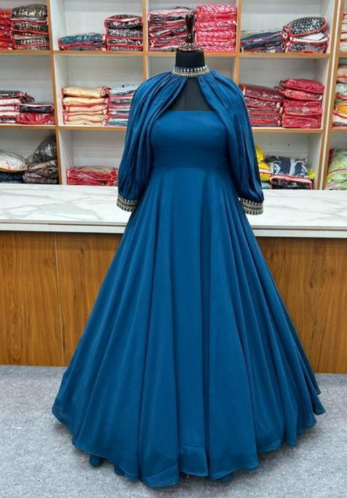 EW TRENDY SLEEVES PATTERN PURE FOX GEORGETTE GOWN,WITH FANCY SLEEVES SET READY TO WEAR FULLY STTICHE uploaded by Fashionable dresses on 4/20/2023