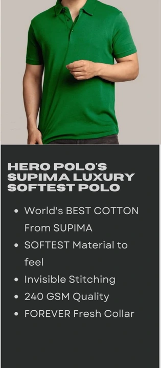 Supima Luxury Softest Polo uploaded by Stayoung Streetwear Private Limited on 4/20/2023