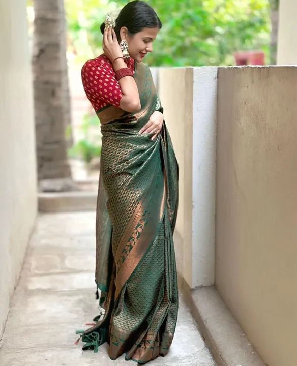 Rich pallu with allover zari design saree  uploaded by DHANANJAY CREATIONS on 4/20/2023