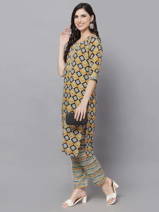Rayon printed kurti and pant  uploaded by Aayan fashion on 4/20/2023