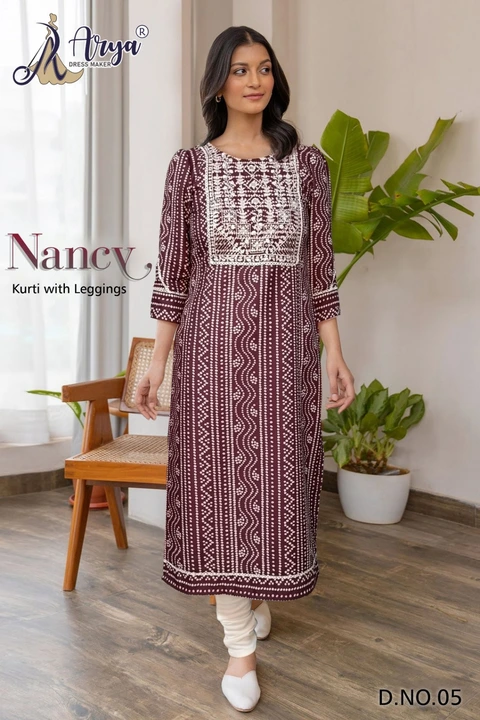 Nancy kurti with leggings  uploaded by Arya dress maker on 4/20/2023
