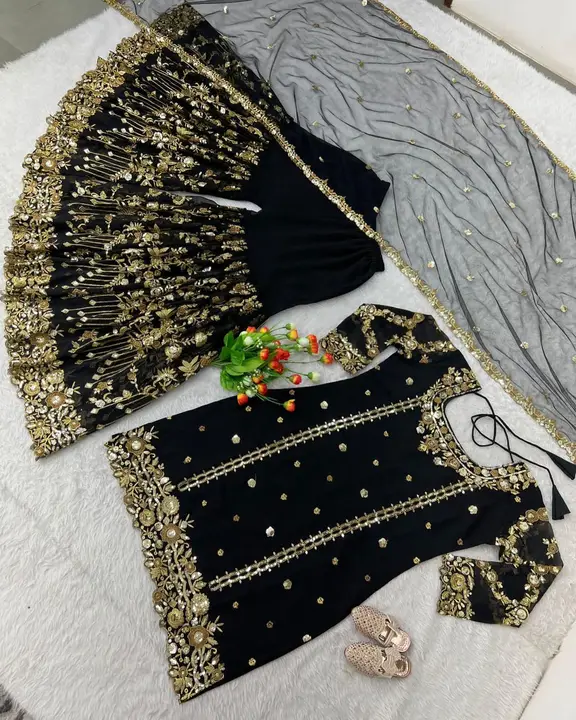 Part wear kurta plazo set uploaded by Rani collection on 4/20/2023
