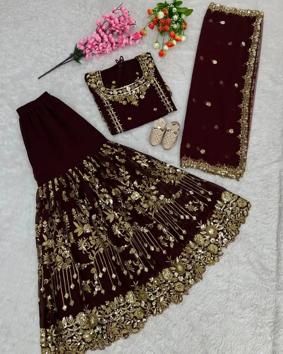 Part wear kurta plazo set uploaded by Rani collection on 4/20/2023