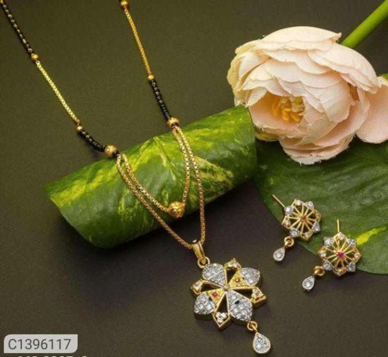 UNIQUE PLATED AMERICAN DIAMOND MANGALSUTRA SETS uploaded by SN creations on 3/6/2021