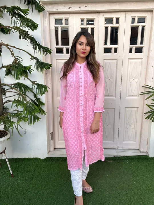Mahi jaal front open kurti with quaraisiya buttons  uploaded by M V CHIKAN on 4/20/2023
