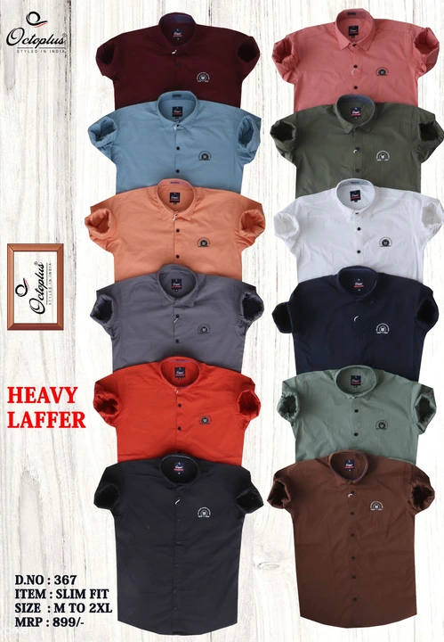 Octoplus casual heavy Laffer solid shirt uploaded by HANJARI TEXTILE on 4/20/2023