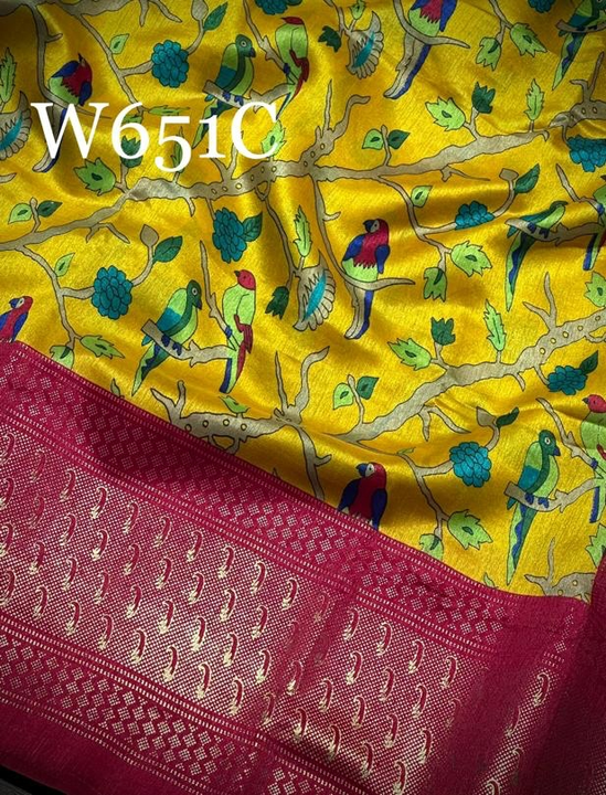 Pure kalamkari printed Jute silk saree uploaded by ShubhMangal Silk Mills on 4/20/2023