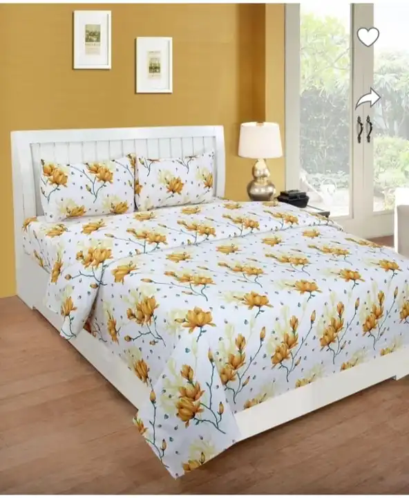 Pure Polly cotton Double bed sheet 90*100 size with 2 pillow cover  uploaded by ARDM on 4/21/2023