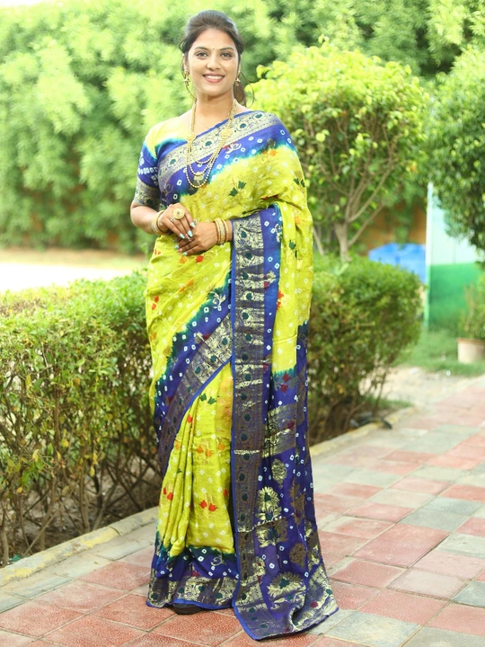 Bandhej silk saree original  uploaded by VINAYAK CREATION on 4/21/2023