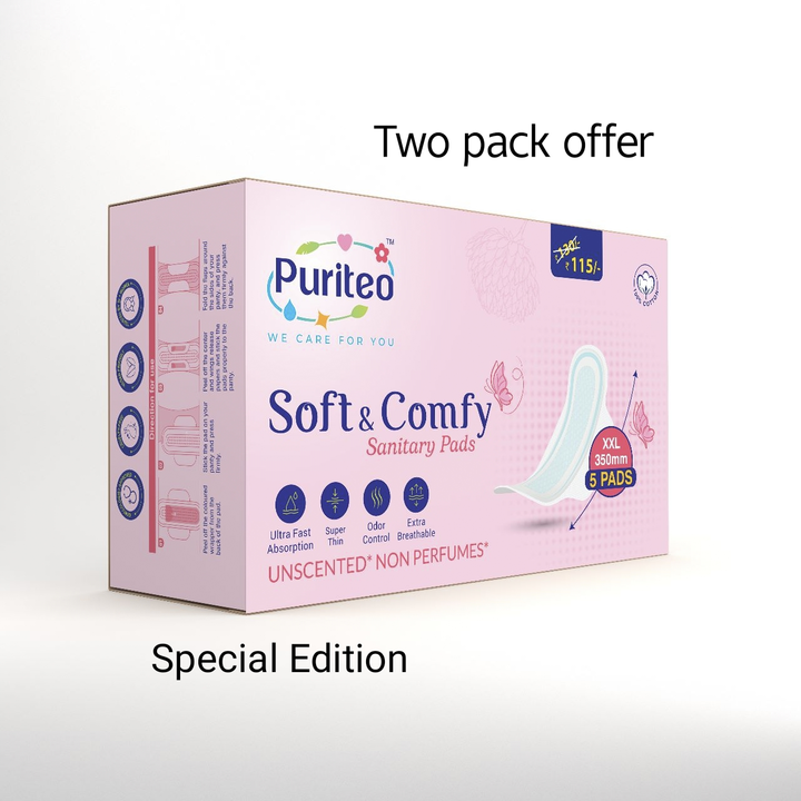 Post image "Stay confident, stay comfortable. Choose puriteo hygiene sanitary pads."