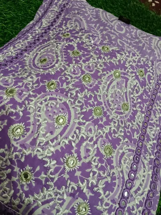 embroidery Gown in full length peor cotton fabric uploaded by Chirag Enterprises on 4/21/2023