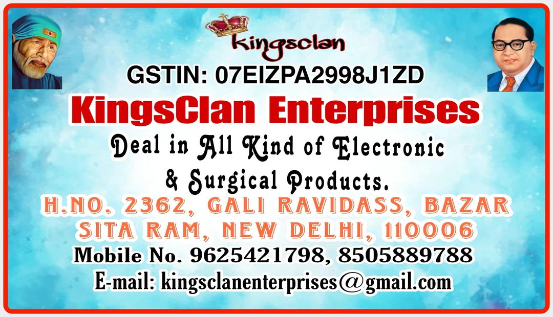 Visiting card store images of KingsClan Enterprises