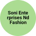 Business logo of Soni enterprises nd fashion store