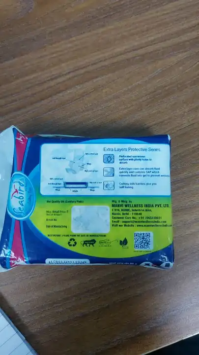 Seabird 280mm trifold sanitary pads uploaded by MANVI WELLNESS INDIA PVT. LTD. on 4/21/2023