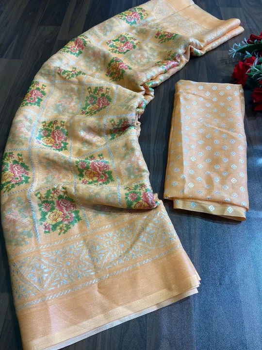 Brasso foil saree 🥻 🥻  uploaded by ShubhMangal Silk Mills on 4/21/2023