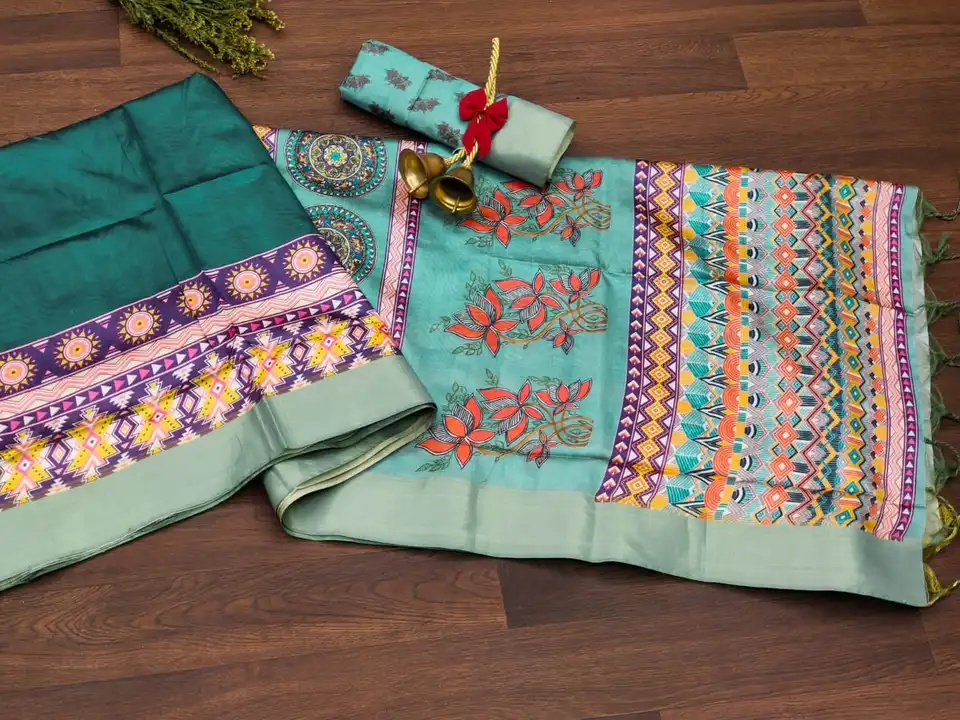 Soft cotton silk saree with exclusive kalamkari floral print uploaded by Suyukti fab on 4/21/2023