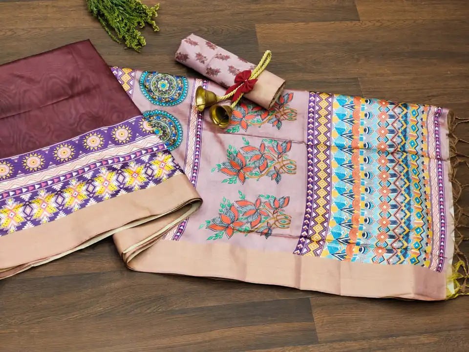 Soft cotton silk saree with exclusive kalamkari floral print uploaded by Suyukti fab on 4/21/2023