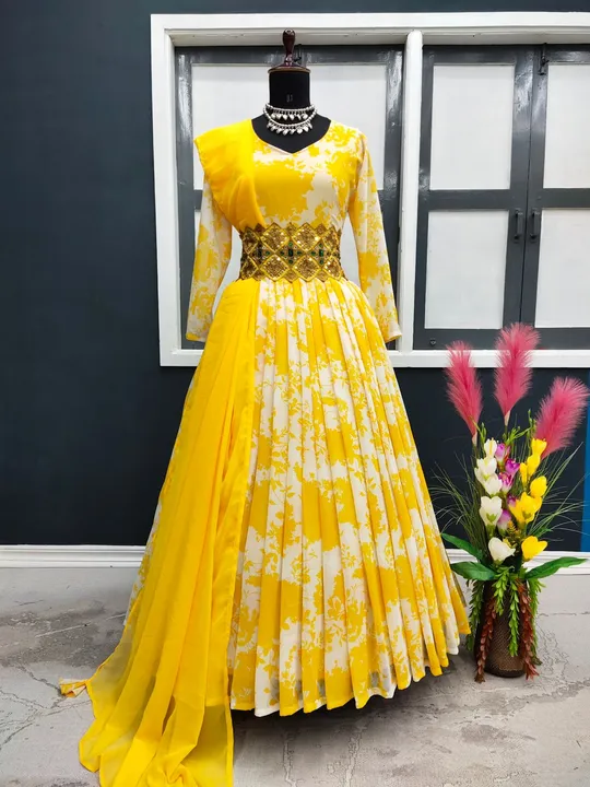 👗*Launching New Party Wear Look Gown & Dupatta Set *👗🧚‍♀️⭐️
 uploaded by Fatema Fashion on 4/21/2023