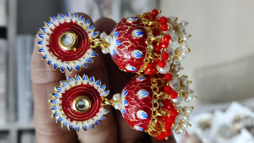 Heavy latkan   earrings  uploaded by Meena art on 5/28/2024