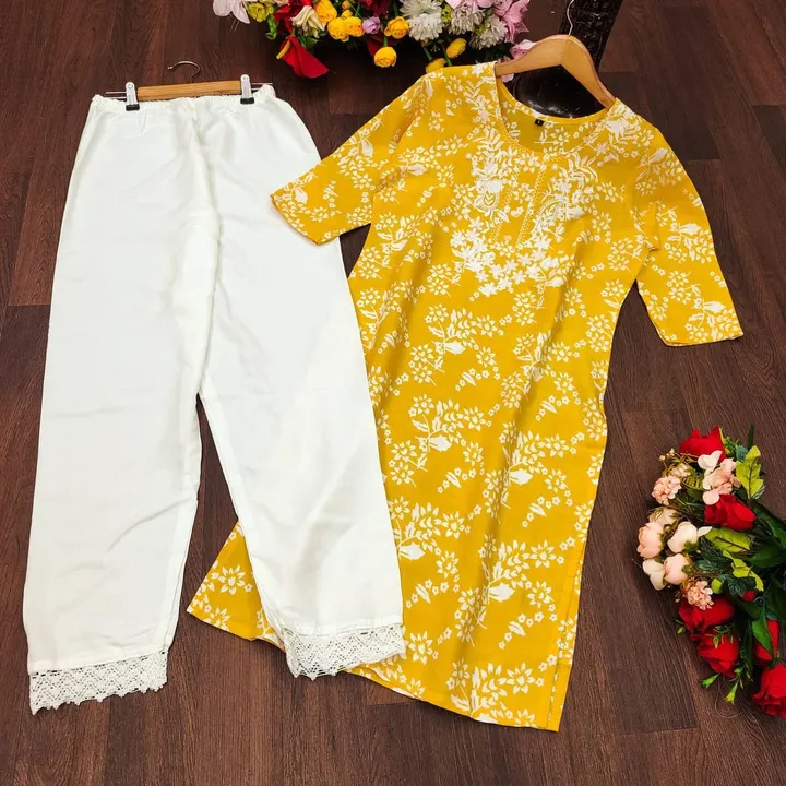 Printed kurti pant uploaded by Fashion point on 4/21/2023