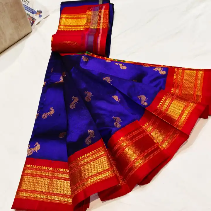 Maharani pallu pure silk handloom paithani  uploaded by SAMARTH PAITHANI WHAT'S UP on 4/21/2023