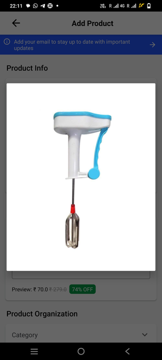 Hand Blender Colour  uploaded by PARFECT CHOICE on 4/21/2023